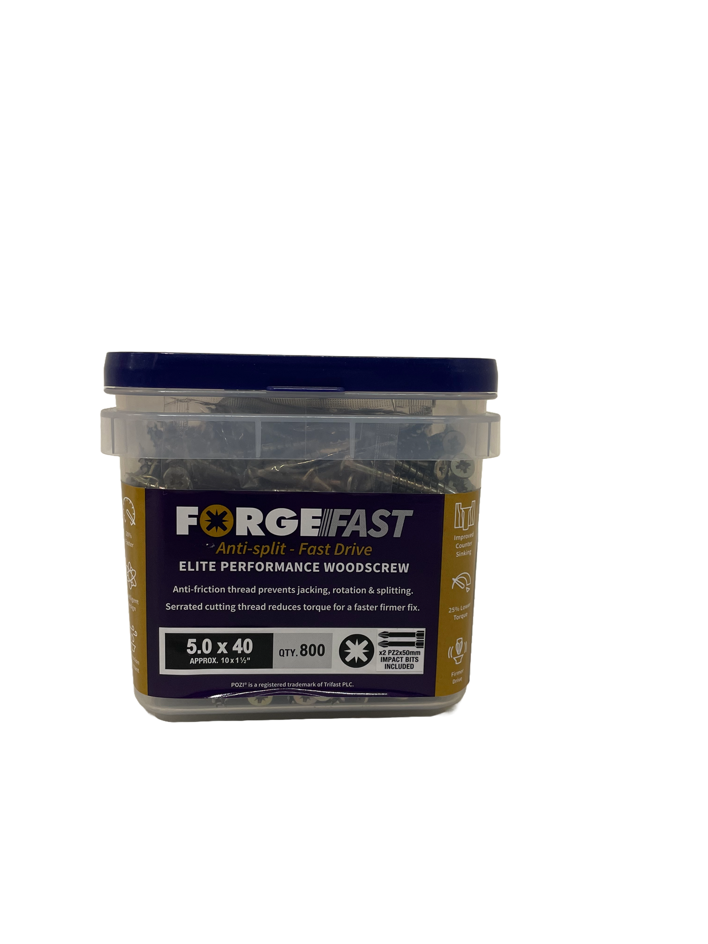 Yello Zinc Elite Pozi Wood Screw 5.0mm